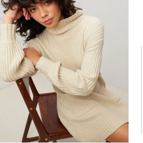 UPWEST - Warm Up Sweater Dress in Cream - Picture 1 of 8
